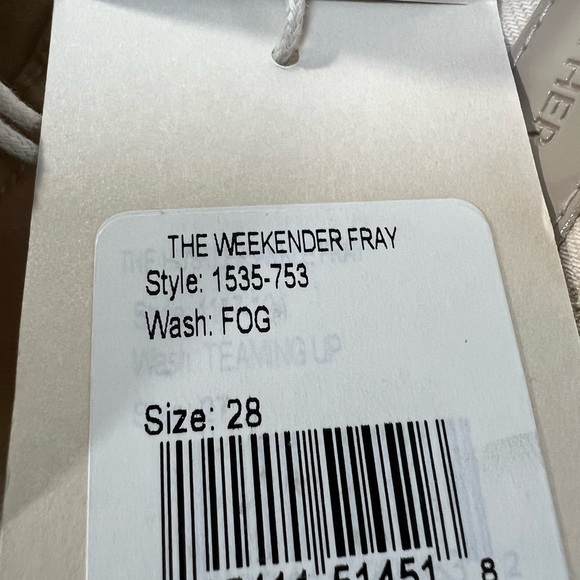 NWT Mother Weekender Flare Jeans Fog Beige Size 28 Frayed Hem Premium Denim - Picture 13 of 15